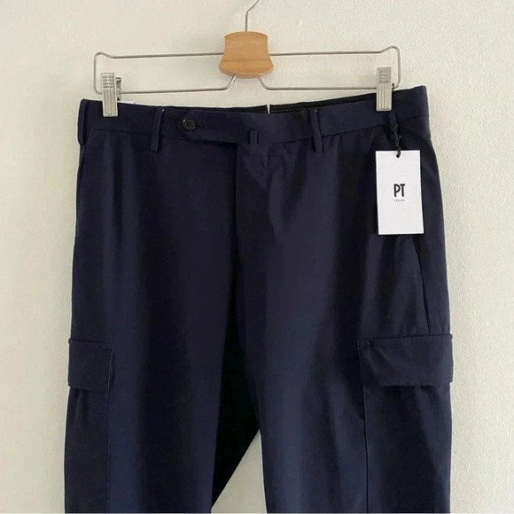PT Torino Men's Black Gamma Cargo Pants Sz 48/ Medium US 32-33 - Picture 2 of 13